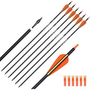 Carbon Arrow Hunting Arrows 26 28 30 Inch with 100 Grian Removable Tips for Compound Bow & Recurve Bow Practice Shooting in Saudi Arabia