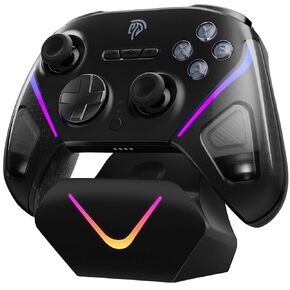 EasySMX D10 Wireless Game Controller, TMR Anti-Drift Joysticks, Black | Dual-Mode Triggers, Mechanical Buttons, 1000Hz Polling, RGB Lighting, for PC/Switch/Switch2/iOS/Android, with Charging Dock in Saudi Arabia