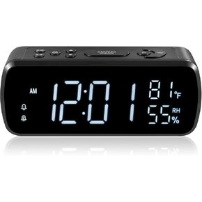 G Keni Digital Alarm Clock with FM Radio for Bedroom | 2 Alarms with Large LED Display,Snooze,USB Charger,Preset, Dimmer,Sleep Timer,Temperature,Relative Humidit,Adjustable Volume in Saudi Arabia