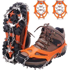 WIN.MAX Crampons for Shoes, Traction Cleats Ice Snow Grips with 19 Stainless Steel Spikes, Shoe Talons Anti - Slip Boots Spikes for Walking, Jogging, Climbing and Hiking in Saudi Arabia