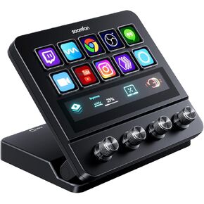 SOOMFON Stream Controller Studio Deck 10 Macro Keys, 4 Dials, 1 Touch Strip | 10 LCD Buttons, Touch Strip Display, 4 Multifunction Dials to Trigger Actions, Compatible with OBS, Twitch, Discords, Youtube in Saudi Arabia