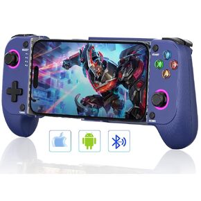 NealGamefy Phone Controller for iPhone/Android - Mobile Gaming Controller with Hall Effect Joystick, Phone Case Support,Turbo Function, Dual Vibration- Phone Controller Compatible with More Games in Kuwait