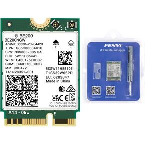 FENVI BE200NGW WiFi 7 Wireless Card,5800Mbps Tri-Band 6GHz/5GHz/2.4GHz with Intel BE200, Bluetooth 5.4,M.2 2230 E-Key for Intel 12th Gen+ Gaming Laptop PC, 8K Streaming Network Adapter in Saudi Arabia
