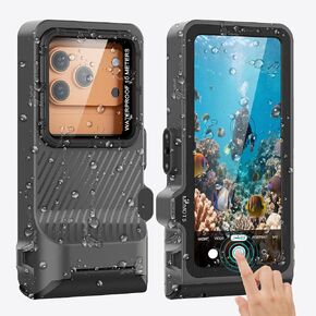 2026Underwater Snorkeling Diving Phone Case for iPhone 17/16/15/14/13/ Pro Max/XR/XS/X Galaxy S24/S23/S22.[50ft/15m] Professional Scuba Dive Waterproof Case Underwater Photo Video Blue in Saudi Arabia