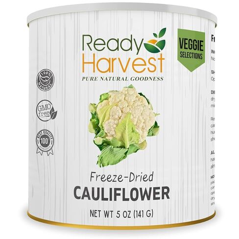 Ready Harvest Freeze Dried Food - Cauliflower | Emergency Food | Camping & Storage | #10 Can | 25-Year Shelf Life | Cans Filled to the Top in Saudi Arabia