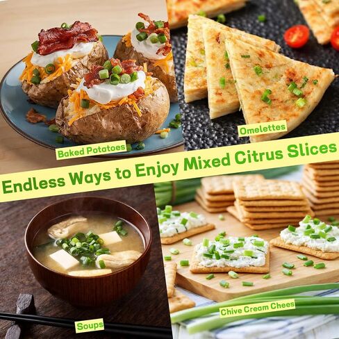 4.3oz Large Size Dried Chives Flakes, Dehydrated Green Chives Seasoning for Cooking, Soups, Sauces, Ramen & Garnish, Carefully Chopped, Gluten-Free, No Additives in Saudi Arabia