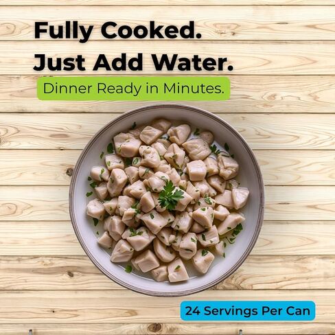 Ready Harvest Freeze-Dried Fully Cooked Chicken Dices | 24 Servings | Long-Term Emergency Food | Up to 30-Year Shelf Life | #10 Can (1 lb / 454 g) | 1 Unit in Saudi Arabia