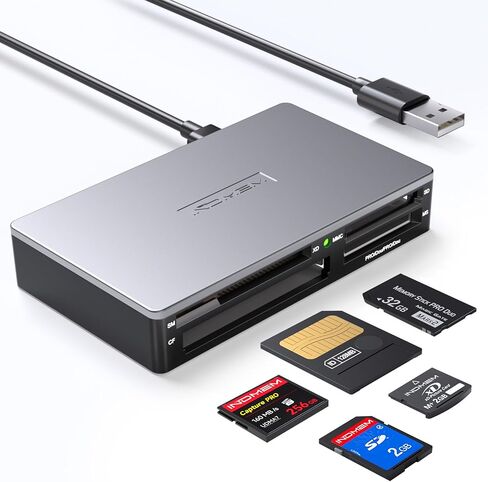 SmartMedia Card Reader Writer All-in-1 USB Universal Multi Card Adapter Slim Hub Read Smart Media, xD, SD, SDHC, SDXC, UHS-I, MMC, MS Pro Duo, CF, MD, Camera Flash Memory Cards For Windows, Mac, Linux in Saudi Arabia