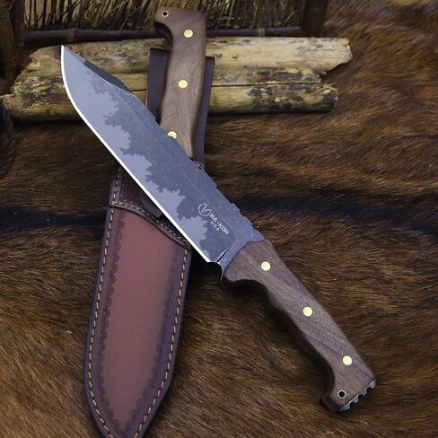 BA-KOR DC53 Steel 36CM (14.3IN) Full Tang 6mm Thick Fixed Knife+Sheath&(5.9IN) Cerium Igniter, Suitable for Outdoor Hunting, Camping, Survival Exploration, EDC in Saudi Arabia
