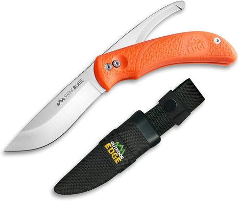 Outdoor Edge Swingblaze Double Blade Hunting Knife with Rotating Skinning & Gutting Blades, Nylon Sheath, (Blaze Orange, SZ-20N) in Saudi Arabia