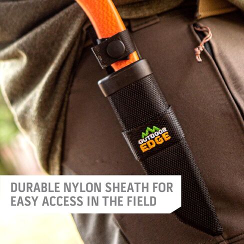 Outdoor Edge Swingblaze Double Blade Hunting Knife with Rotating Skinning & Gutting Blades, Nylon Sheath, (Blaze Orange, SZ-20N) in Saudi Arabia