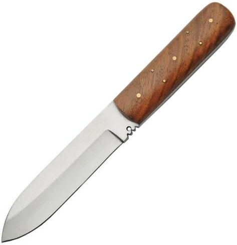 SZCO Full Tang Hunting Knife 8 Inch - Classic Patch Camping Knife with Burlwood Handle, Stainless Steel Blade & Sheath - Brown Pocket Knife for Hunting, Cutting & Outdoor uses - Knives for Men in Kuwait