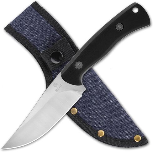 REAT Fixed Blade Knife with Sheath, 3.75" 14C28N Steel Blade with Full Tang Design,Ergonomic Wood Handle, Sharp Hunting Knife, Bushcraft Knife for Camping,Survival,Hiking,Gifts for Men,Women in Saudi Arabia