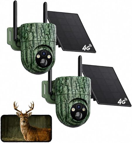 SEHMUA 4G LTE Cellular Trail Cameras, Solar Game Cam for Off-Grid Security | 360° Live View , No WiFi Needed Cellular Security Camera Outdoor with Built-in SIM Card, Motion Activated, 2K Night Vision in Saudi Arabia