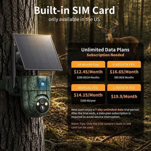SEHMUA 4G LTE Cellular Trail Cameras, Solar Game Cam for Off-Grid Security | 360° Live View , No WiFi Needed Cellular Security Camera Outdoor with Built-in SIM Card, Motion Activated, 2K Night Vision in Saudi Arabia