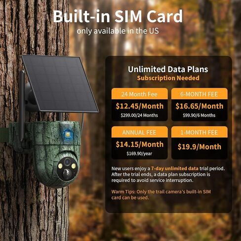 SEHMUA 4G LTE Cellular Trail Camera with Unlimited Data Plan,No WiFi Needed | 360° Live Streaming View, Built-in SIM Card, Motion Activated, 2K Night Vision, Solar Cellular Security Game Camera 2 Pack in Saudi Arabia