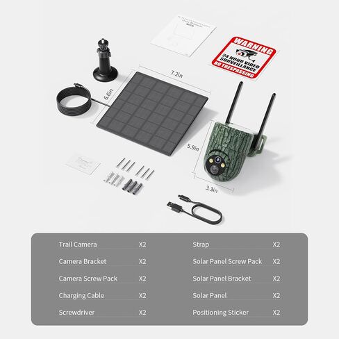 SEHMUA 4G LTE Cellular Trail Camera with Unlimited Data Plan,No WiFi Needed | 360° Live Streaming View, Built-in SIM Card, Motion Activated, 2K Night Vision, Solar Cellular Security Game Camera 2 Pack in Saudi Arabia