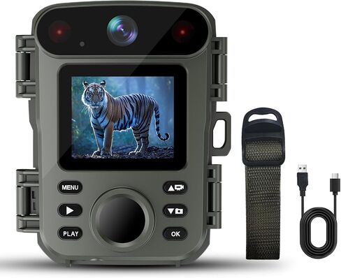 Mini Trail Camera Night Vision 0.2s Trigger Motion Activated For Wild&Farm | 32MP 1080P Game Camera with Night Vision Motion Activated Waterproof for Wildlife Monitoring (2026Upgrade) in Saudi Arabia