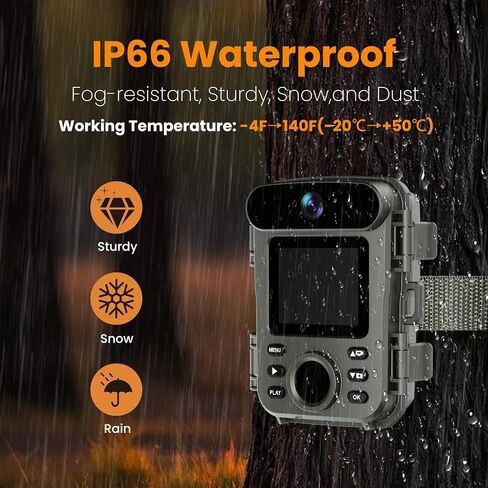 Mini Trail Camera Night Vision 0.2s Trigger Motion Activated For Wild&Farm | 32MP 1080P Game Camera with Night Vision Motion Activated Waterproof for Wildlife Monitoring (2026Upgrade) in Saudi Arabia