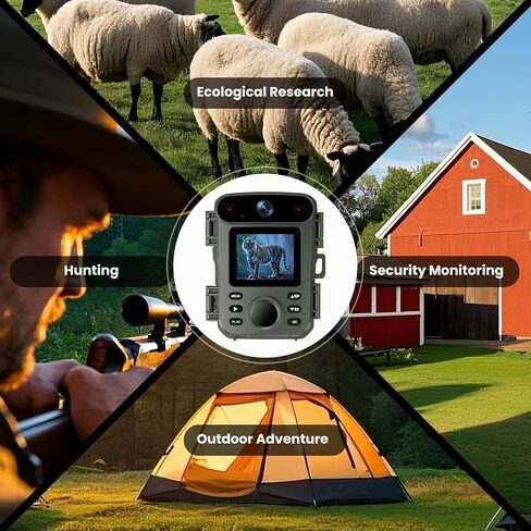 Mini Trail Camera Night Vision 0.2s Trigger Motion Activated For Wild&Farm | 32MP 1080P Game Camera with Night Vision Motion Activated Waterproof for Wildlife Monitoring (2026Upgrade) in Saudi Arabia