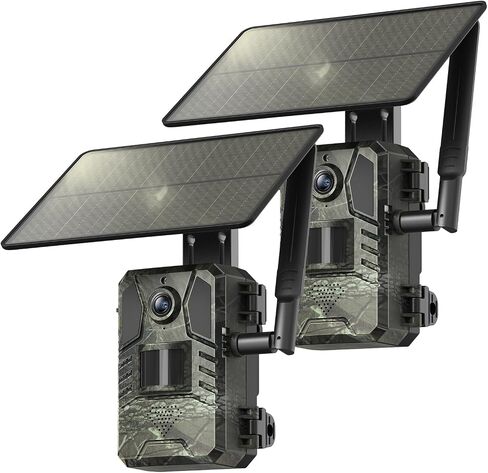 Loatos Trail Camera, 4G LTE Cellular Trail Camera AI Detection 2K Live View | Game Camera Built-in SIM Card Unlimited Data, 4W Solar Powered Game Cameras with Night Vision Motion Activated Waterproof in Saudi Arabia