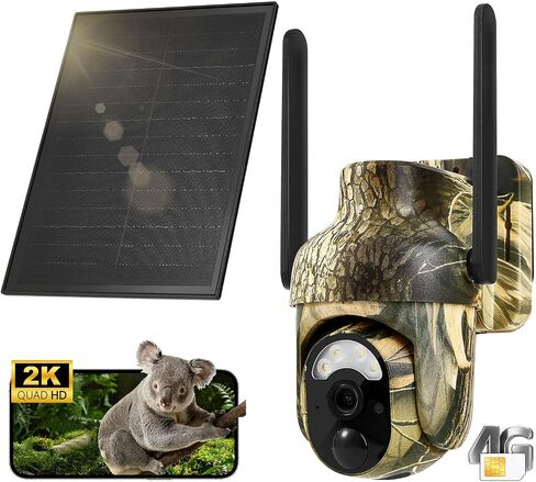 4G LTE Cellular Trail Camera, 2 Pack, Built-in SIM Card, Solar Game Camera | 2K Night Vision, No WiFi Needed, 360° Live Streaming, Motion Activated, Remote Access, for Wildlife&Hunting, IP65 Waterproof in Saudi Arabia