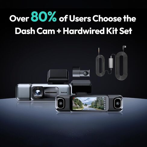 BOTSLAB 4 Channel 360° Dash Cam with Hardwire Kit, 128GB Card,Voice Control | 24/7 Parking Mode, 3.18" Touch Screen, App Control, Built-in GPS, 5.8GHz WiFi, Supercapacitor, Front/Rear/2*Inside Car Camera in Saudi Arabia