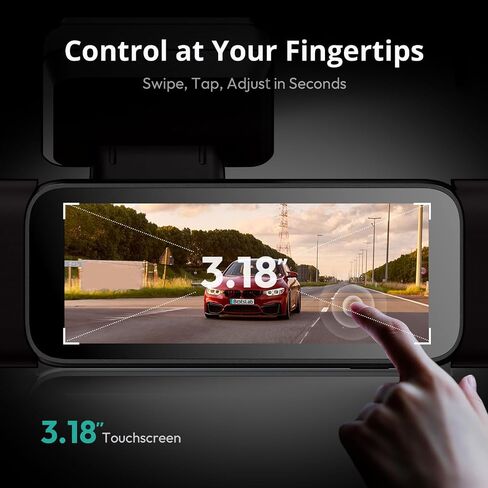 BOTSLAB 4 Channel 360° Dash Cam with Hardwire Kit, 128GB Card,Voice Control | 24/7 Parking Mode, 3.18" Touch Screen, App Control, Built-in GPS, 5.8GHz WiFi, Supercapacitor, Front/Rear/2*Inside Car Camera in Saudi Arabia