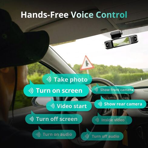 BOTSLAB 4 Channel 360° Dash Cam with Hardwire Kit, 128GB Card,Voice Control | 24/7 Parking Mode, 3.18" Touch Screen, App Control, Built-in GPS, 5.8GHz WiFi, Supercapacitor, Front/Rear/2*Inside Car Camera in Saudi Arabia
