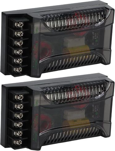 2Pcs 2 Way Crossover, 300W 12V Audio Speaker Crossover, Universal Car Speaker Frequency Divider, Metal Speaker Tweeter Crossovers with ABS Housing, Black, 4.72 x 2.7 x 1.4in in Kuwait
