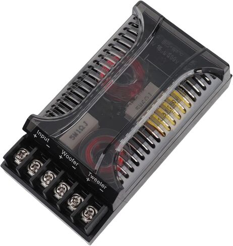 2Pcs 2 Way Crossover, 300W 12V Audio Speaker Crossover, Universal Car Speaker Frequency Divider, Metal Speaker Tweeter Crossovers with ABS Housing, Black, 4.72 x 2.7 x 1.4in in Kuwait