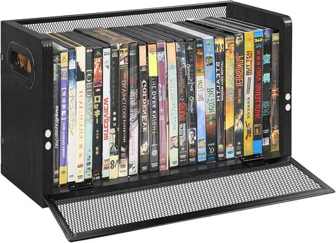 DVD Storage Rack - 2 Pack, Holds 56 DVD Cases or 64 Blu-ray Cases | Desktop/Closet DVD/Blu-ray Rack, Space-saving, Holds Game Cases/Papers/Cards, Sturdy Metal, Compact in Saudi Arabia