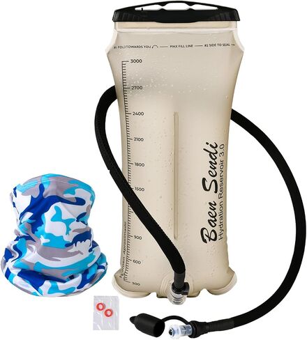 TPU Hydration Bladder 2L/70 oz and 3L/100 oz -Water Bladder for Hiking Backpack System-Leakproof Design with Insulated Hose and High-Flow Bite Valve in Kuwait