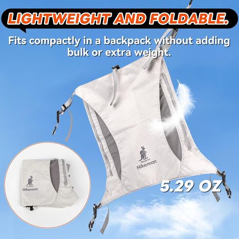 HIKEMAN Kangaroo Pocket Backpack – Large Capacity, Lightweight Breathable Mesh, External Storage Pocket, Waterproof, Adjustable Length, for Climbing, Hiking, Travel (Gray) in Saudi Arabia