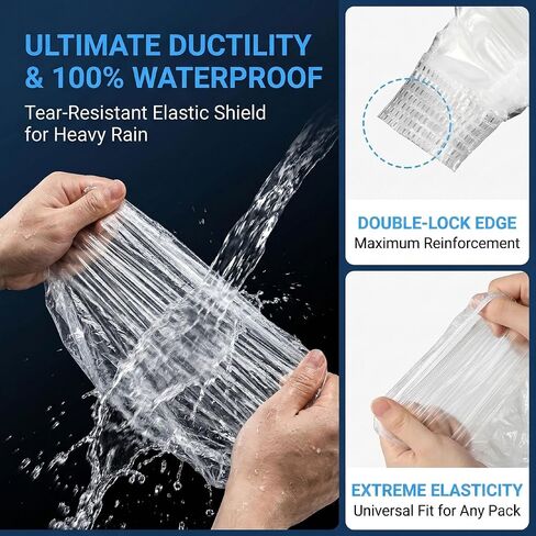 10-Pack Clear Backpack Rain Cover with Storage Box Waterproof Backpack Cover for Air Travel Hiking Camping Fits 15L-40L Bags Transparent Bag Cover Protector Outdoor Essentials in Saudi Arabia