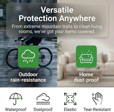 10-Pack Clear Backpack Rain Cover with Storage Box Waterproof Backpack Cover for Air Travel Hiking Camping Fits 15L-40L Bags Transparent Bag Cover Protector Outdoor Essentials in Saudi Arabia