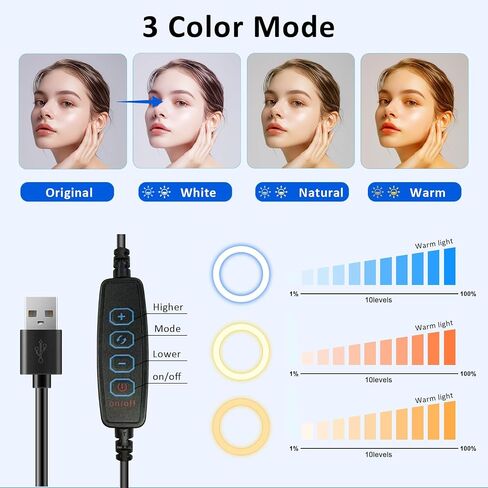 Desk Ring Light with Telescopic Stand, Travel Desktop Hola Light for Phone Selfie Laptop Zoom Video Calls Makeup Tiktok Reels Live Streaming in Saudi Arabia