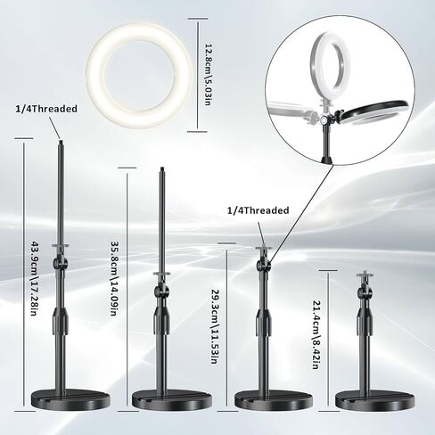 Desk Ring Light with Telescopic Stand, Travel Desktop Hola Light for Phone Selfie Laptop Zoom Video Calls Makeup Tiktok Reels Live Streaming in Saudi Arabia