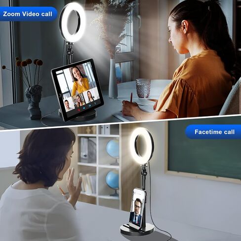 Desk Ring Light with Telescopic Stand, Travel Desktop Hola Light for Phone Selfie Laptop Zoom Video Calls Makeup Tiktok Reels Live Streaming in Saudi Arabia