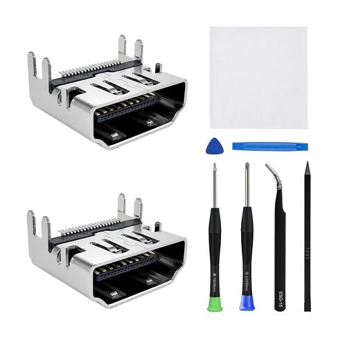 WCDZSU 2PCS HDMI Port Replacement for PS4 Console High-Definition | Hdmi Port Display Socket Interface Connector Jack End Repair Part for PlayStation 4 Console with Tool Kit in Saudi Arabia