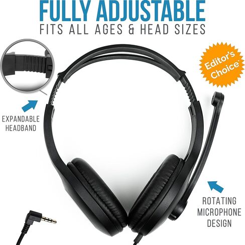 Barks Classroom Headphones with Microphone Bulk 10 Pack (Black, 3.5mm) | Durable Everyday Student Use, Headsets with Mic, Adjustable Fit All-Day Comfort, Clear Voice, Easy Clean, K-12 School Testing in Saudi Arabia