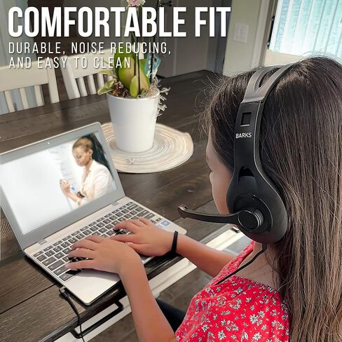Barks Classroom Headphones with Microphone Bulk 10 Pack (Black, 3.5mm) | Durable Everyday Student Use, Headsets with Mic, Adjustable Fit All-Day Comfort, Clear Voice, Easy Clean, K-12 School Testing in Saudi Arabia