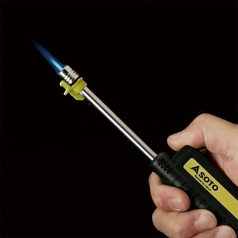SOTO Pocket Torch Lighters for Camping - Extended Refillable Torch Lighter, Telescoping Burner Head, Electronic Ignition, Strong Wind-Resistant Butane Lighter for Candles, Grill, BBQ - Shipped Empty in Saudi Arabia
