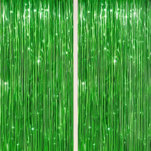 DECOCKRAT 2 Pack Foil Fringe Backdrop - Red&Black Shiny Tinsel Curtains for Party Decoration/Photo Booth Props - 3.3x6.6 FT Metallic Foil Backdrop for Birthday, Wedding, Graduation, Christmas. in Kuwait