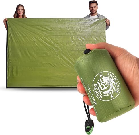Ultra-Large Emergency Sleeping Bag for Survival - Hypothermia Prevention & Shelter - Multi-Person Bivvy Sack - Ideal Survival Gear, Emergency Bivy Camping Essentials in Saudi Arabia