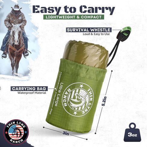 Ultra-Large Emergency Sleeping Bag for Survival - Hypothermia Prevention & Shelter - Multi-Person Bivvy Sack - Ideal Survival Gear, Emergency Bivy Camping Essentials in Saudi Arabia