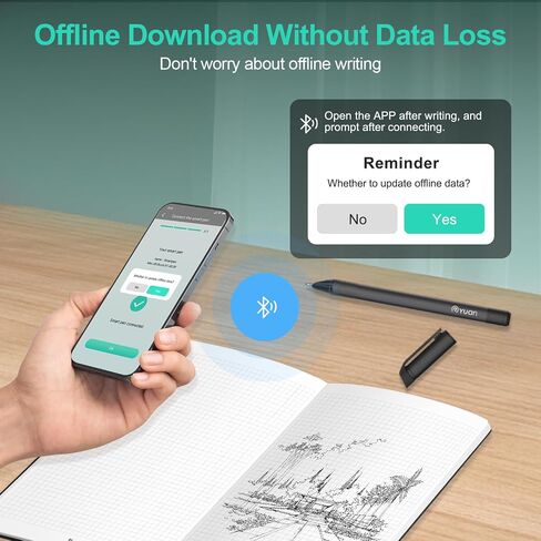 Yuan Digital Smartpen Writing Set, Smart Pen and Notebook for Note Taking | Real-time Sync for Digitizing, Storing, Offline Storage, Sharing Paper Notes via APP on Smartphone(Android and iOS) in Saudi Arabia