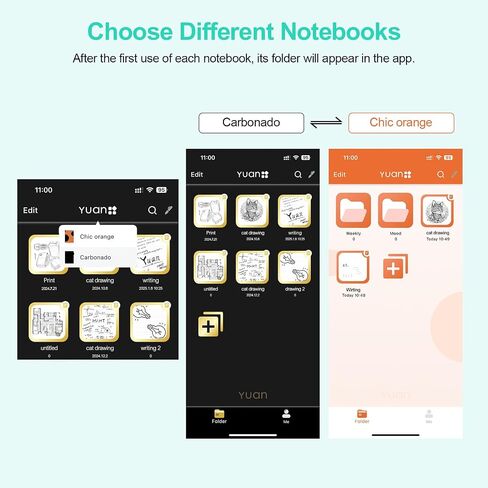 Yuan Digital Smartpen Writing Set, Smart Pen and Notebook for Note Taking | Real-time Sync for Digitizing, Storing, Offline Storage, Sharing Paper Notes via APP on Smartphone(Android and iOS) in Saudi Arabia