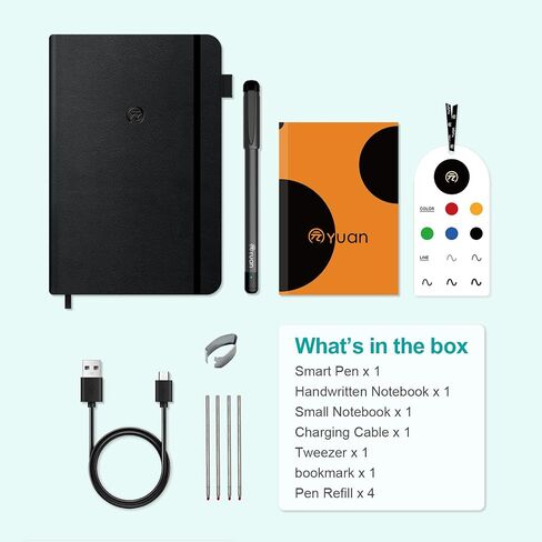 Yuan Digital Smartpen Writing Set, Smart Pen and Notebook for Note Taking | Real-time Sync for Digitizing, Storing, Offline Storage, Sharing Paper Notes via APP on Smartphone(Android and iOS) in Saudi Arabia
