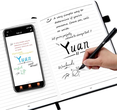 Yuan Digital Smartpen Writing Set, Smart Pen and Notebook for Note Taking | Real-time Sync for Digitizing, Storing, Offline Storage, Sharing Paper Notes via APP on Smartphone(Android and iOS) in Saudi Arabia